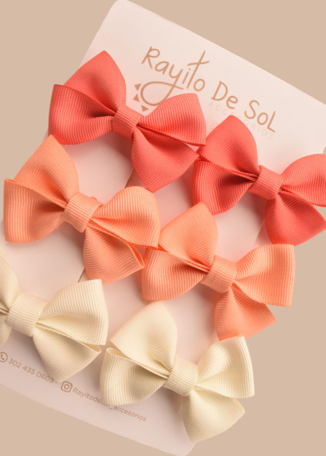 Set De Pinzas Moño Frida Pink