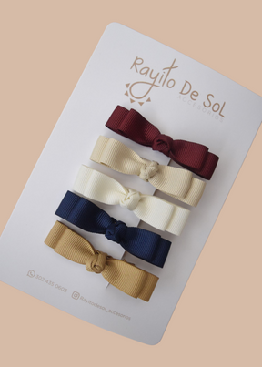 Set X5 De Pinzas Moño Pia Navidad