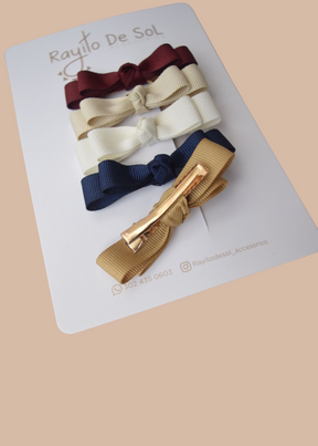 Set X5 De Pinzas Moño Pia Navidad