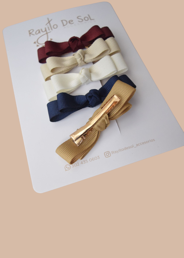 Set X5 De Pinzas Moño Pia Navidad