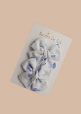 Par Pinza Moño Classic Lino Blue - Minibhu