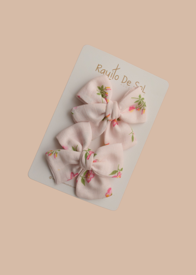 Par Pinza Moño Classic Lino Flores