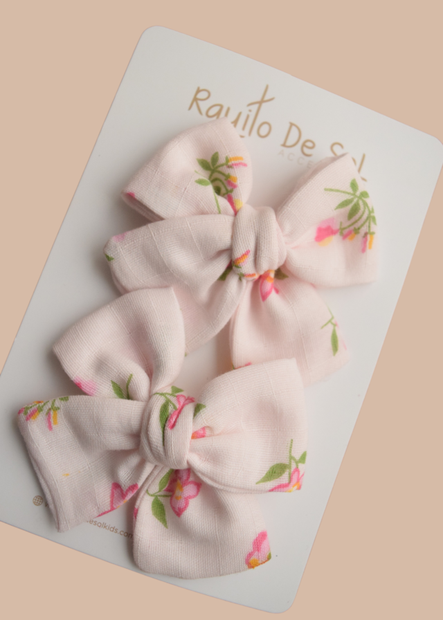 Par Pinza Moño Classic Lino Flores