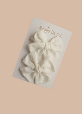 Par Pinzas Moño Classic Lino Marfil