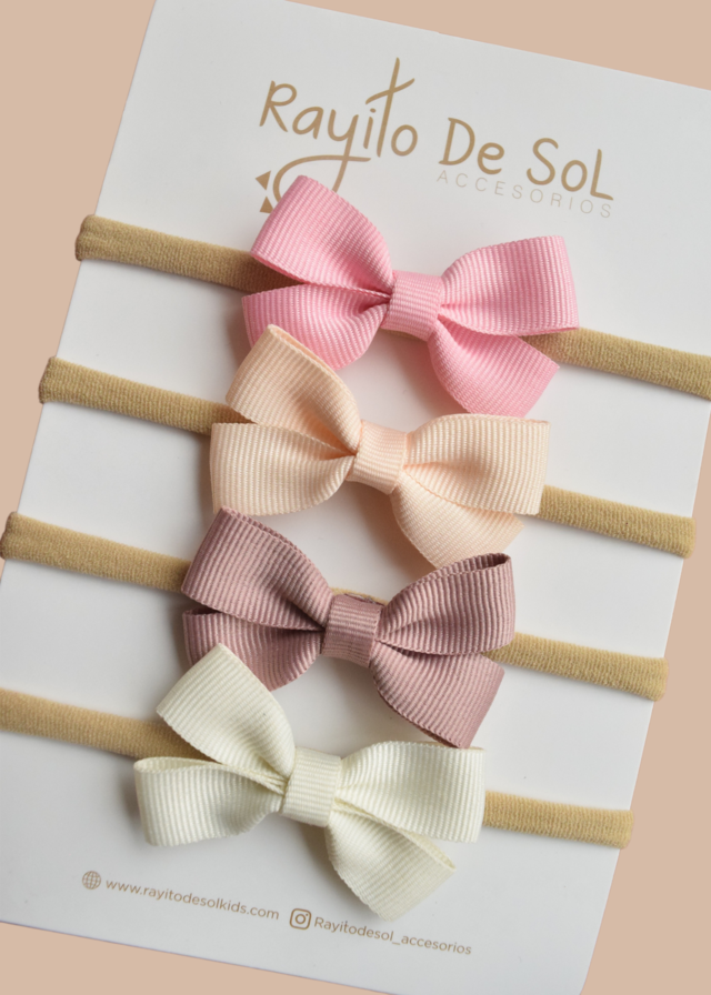 Set X4 Cintillo Moño Elisa - Minibhu
