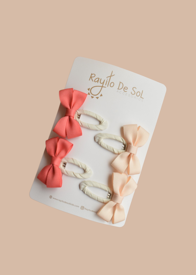 Set X4 Pinzas Moño Meli