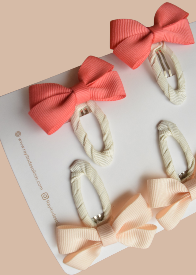 Set X4 Pinzas Moño Meli