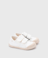 Tenis Lona Cierre Velcro Unisex Blanco