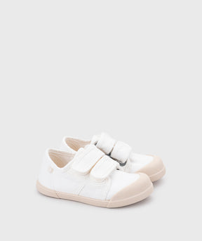 Tenis Lona Cierre Velcro Unisex Blanco