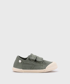 Tenis Lona Cierre Velcro Unisex Kaki