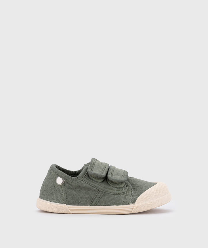 Tenis Lona Cierre Velcro Unisex Kaki