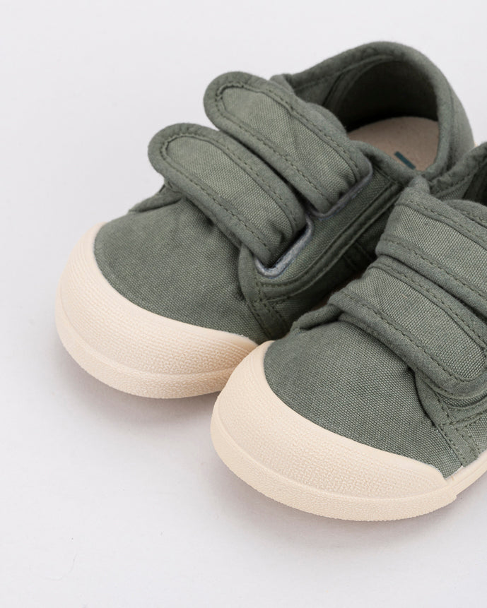 Tenis Lona Cierre Velcro Unisex Kaki