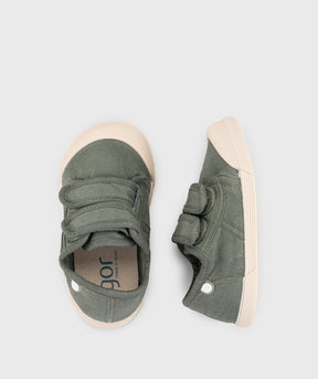 Tenis Lona Cierre Velcro Unisex Kaki