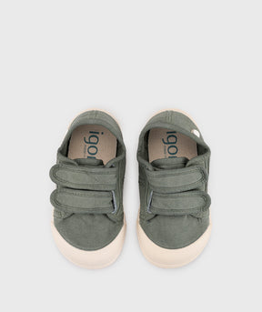 Tenis Lona Cierre Velcro Unisex Kaki
