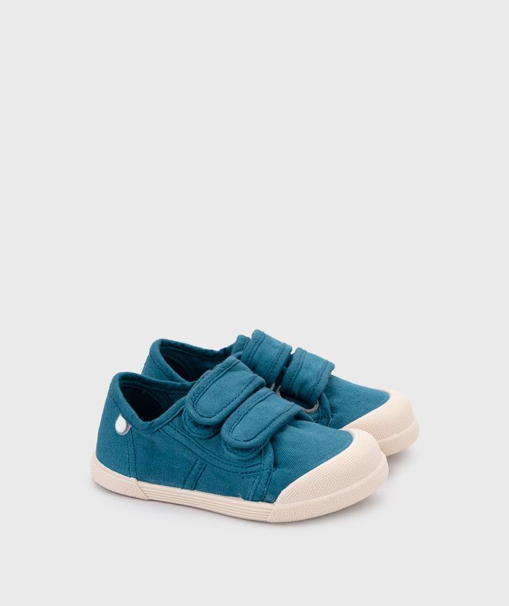 Tenis Lona Cierre Velcro Unisex Petróleo