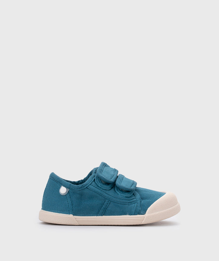 Tenis Lona Cierre Velcro Unisex Petróleo