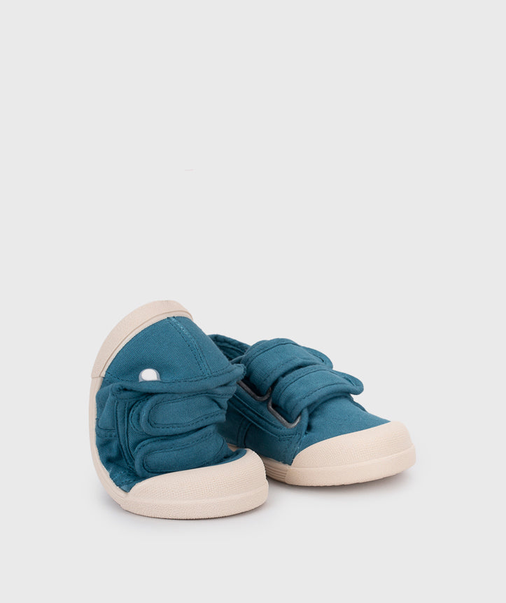 Tenis Lona Cierre Velcro Unisex Petróleo