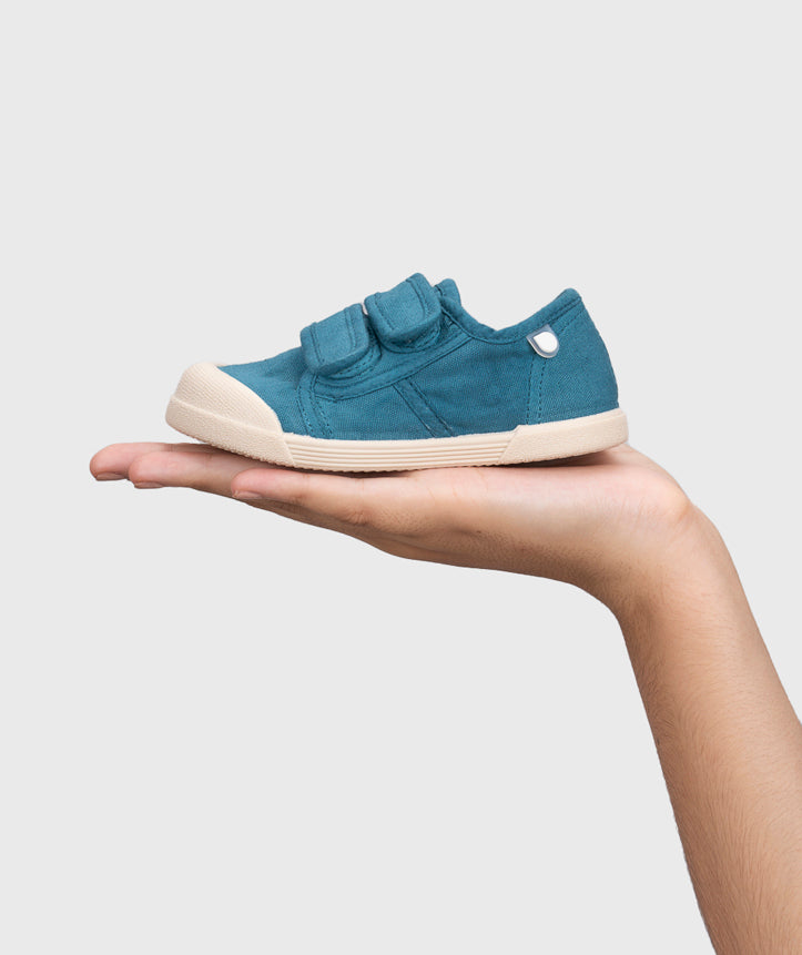 Tenis Lona Cierre Velcro Unisex Petróleo