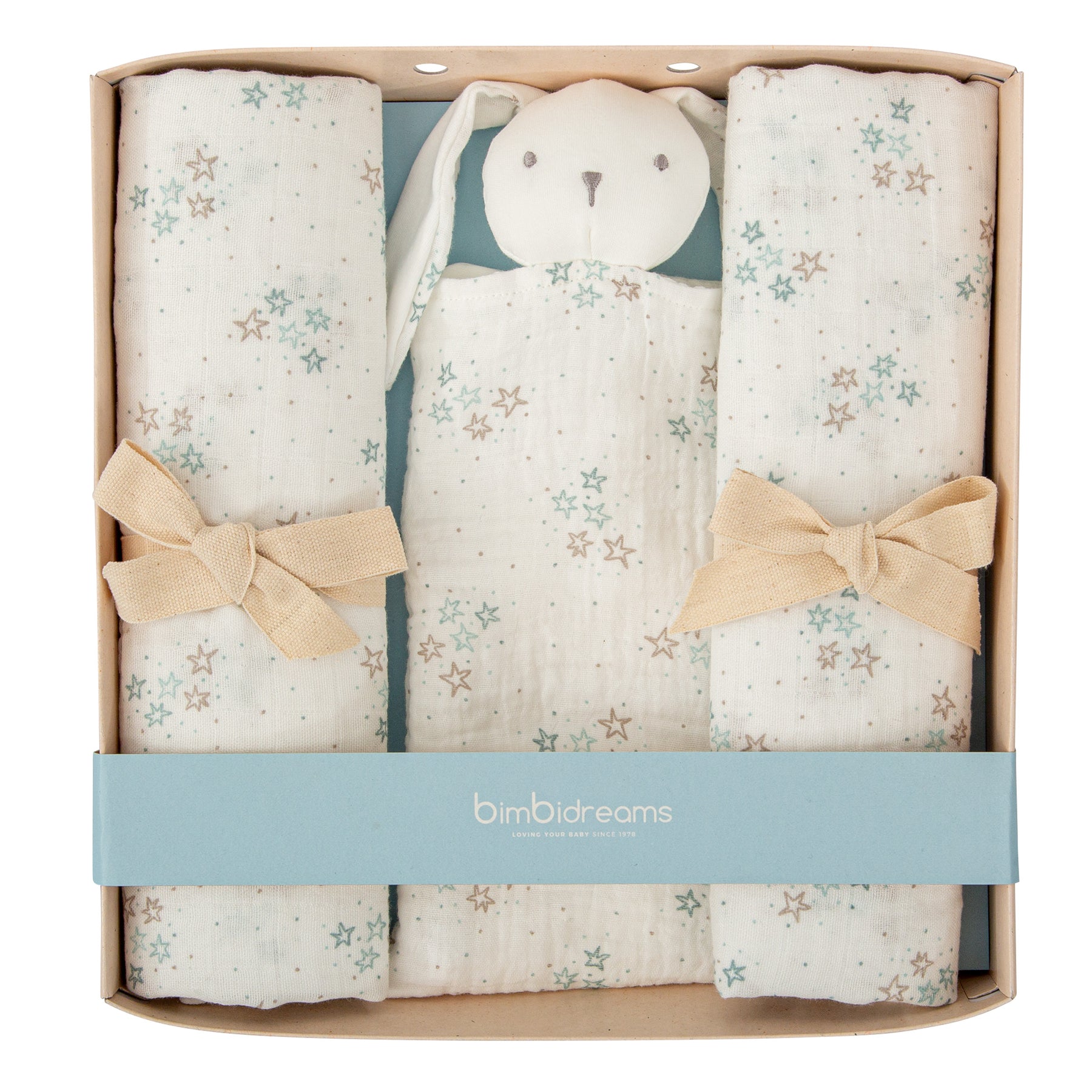 Set De Regalo Stars Blanco Azul - Minibhu