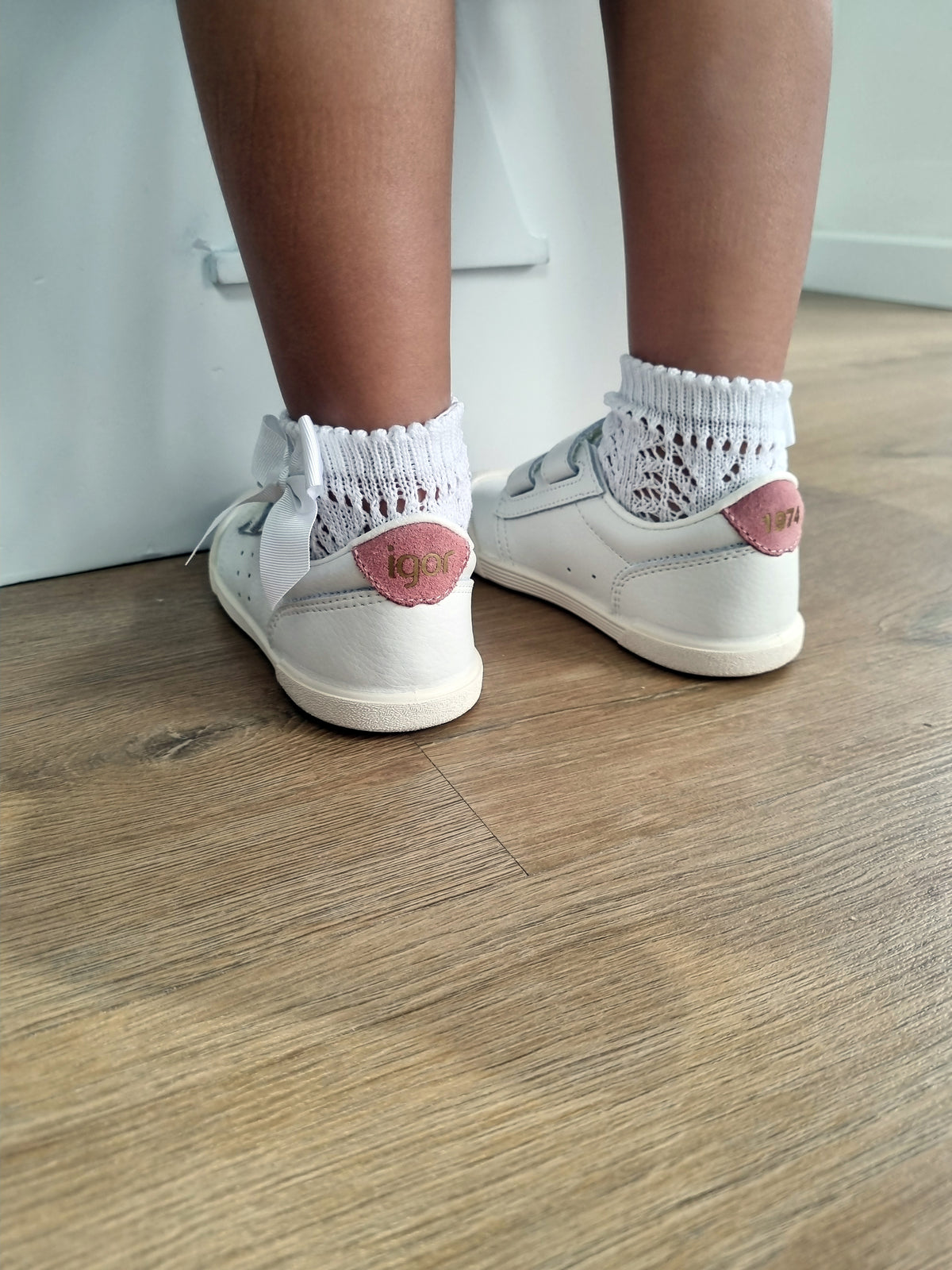 Tennis cuero barefoot Rosa