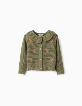 Saco Cárdigan Tejido Musgo - Minibhu