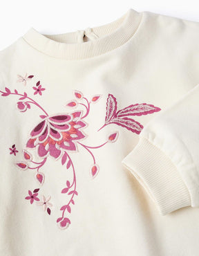 Saco Fleece White Boho Baby Zippy