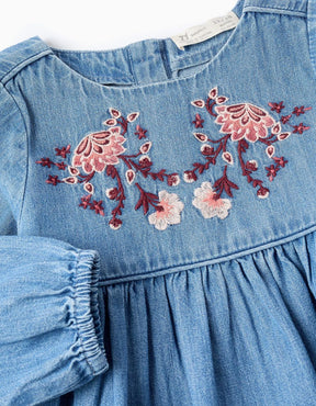 Vestido Denim Boho Baby Zippy