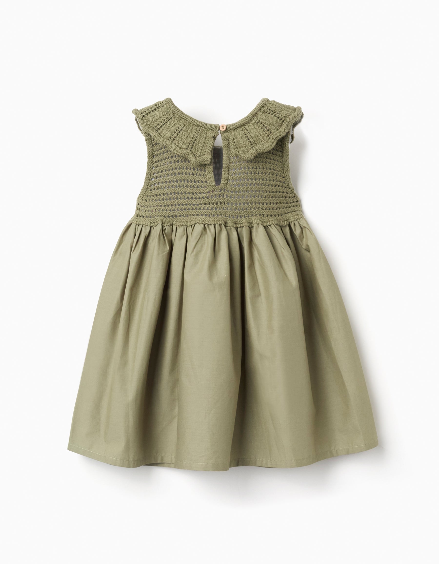 Vestido Tejido Poplin Musgo - Minibhu