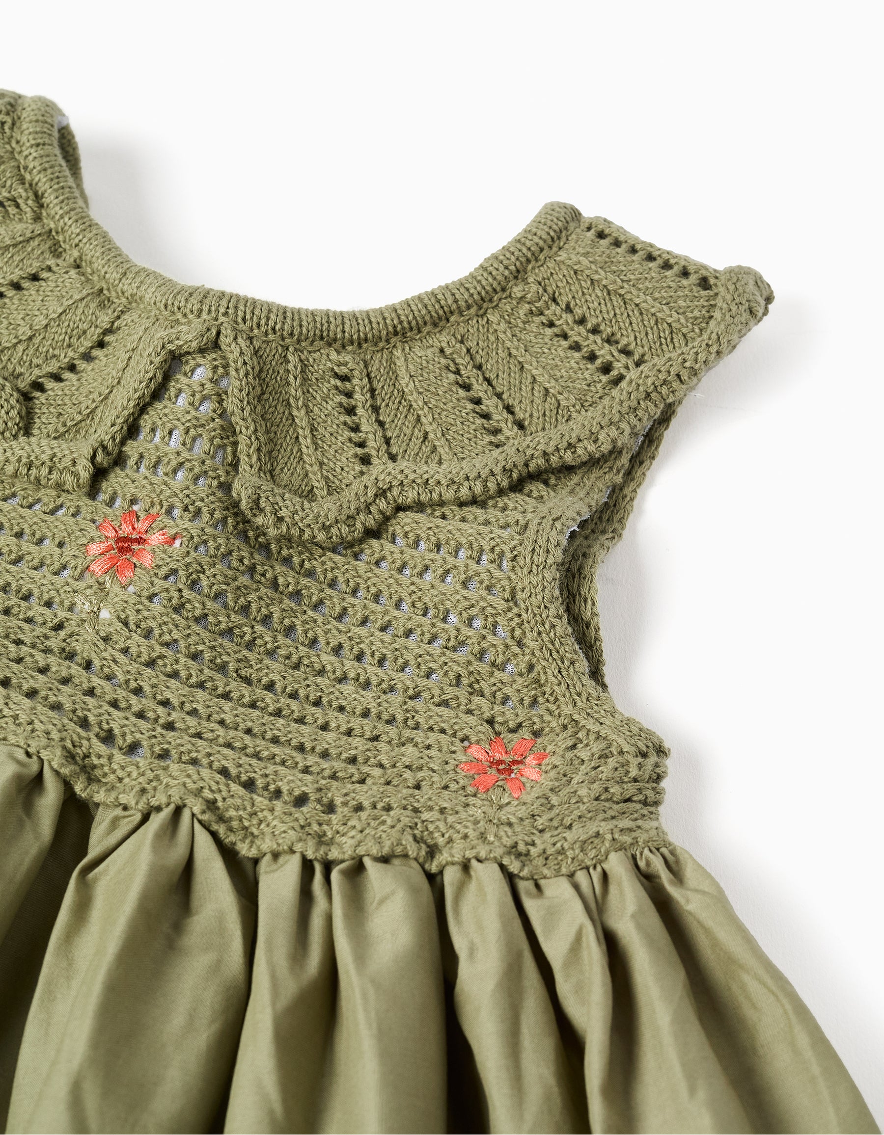 Vestido Tejido Poplin Musgo - Minibhu