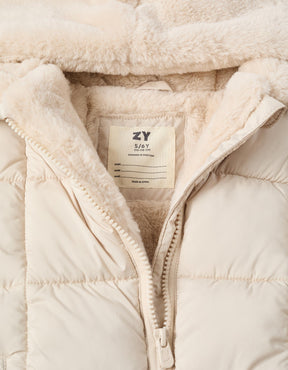 Chaqueta Puffer Beige Green Garden