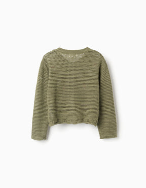 Saco Cárdigan Tejido Musgo - Minibhu