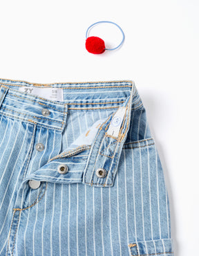 Pantalón Rayas Denim Strawberry Shake