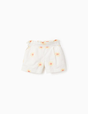 Shorts Bordado Daisies - Minibhu