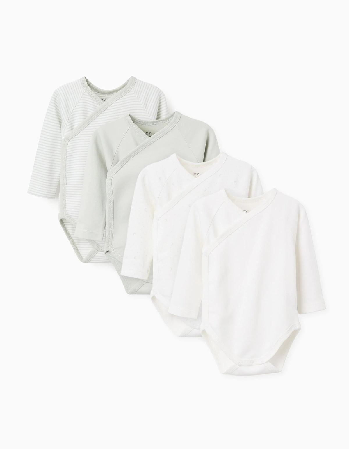 Pack 4 Bodys Kimonos Mixed Silver - Minibhu