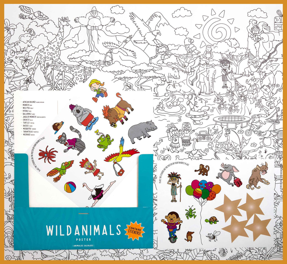 Poster para Colorear Wild Animals