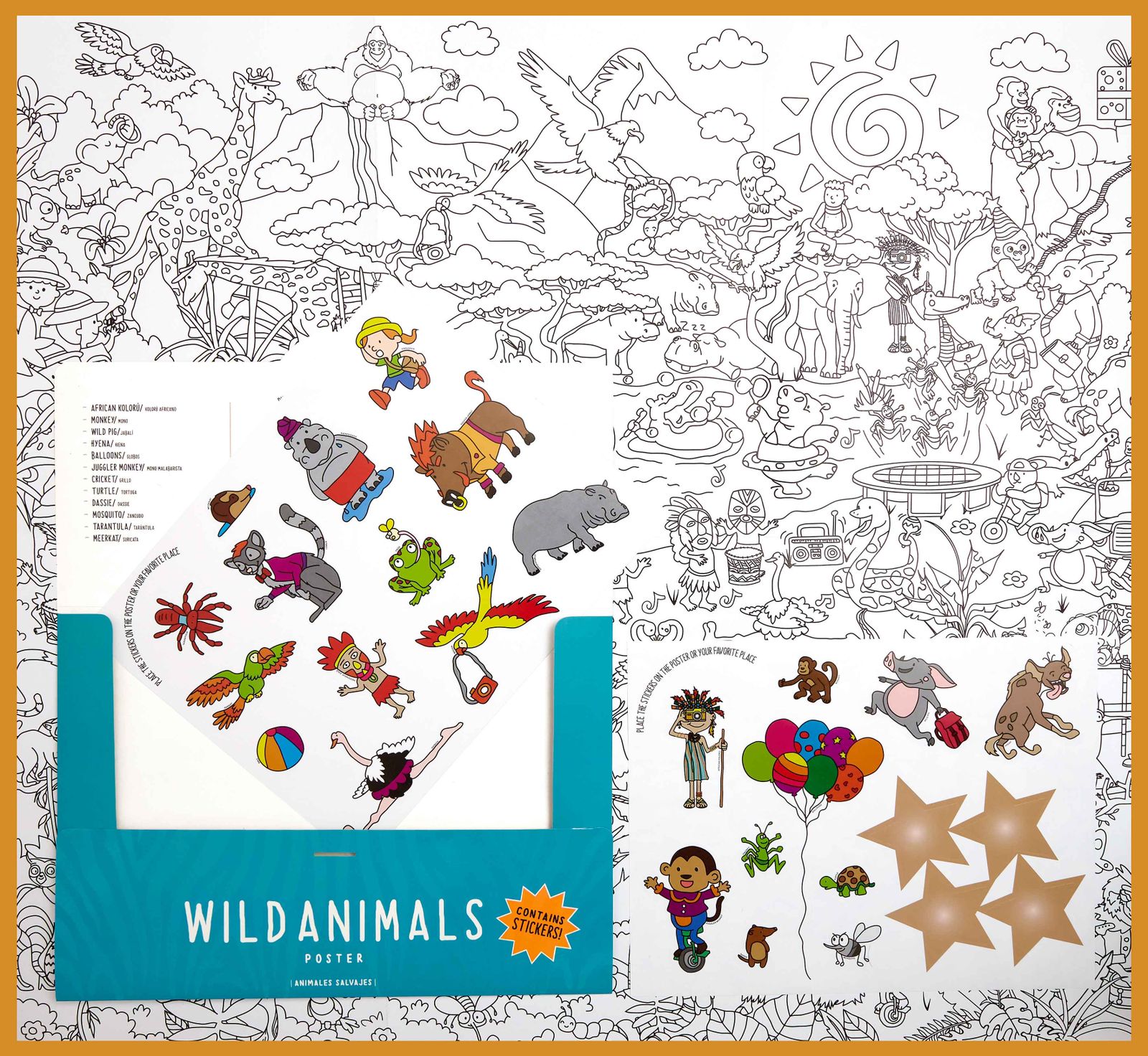 Poster para Colorear Wild Animals