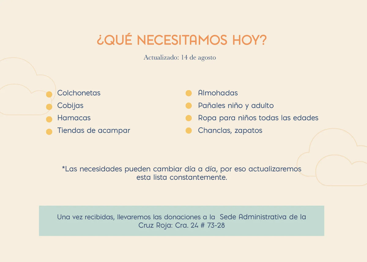 Que necesitamos hoy para donar a colombia - Minibhú