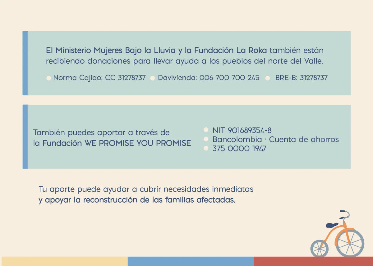 Cuentas de ahorros para apoyar el terremoto en Colombia - Minibhú