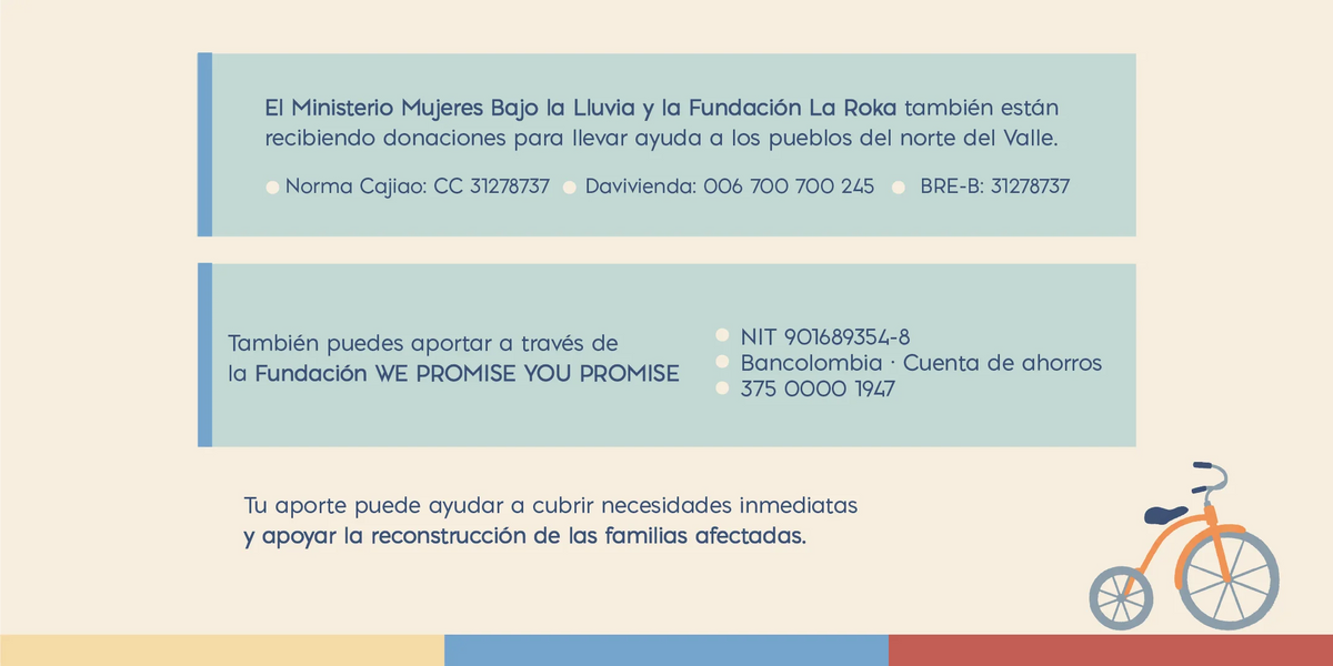 Cuentas de ahorros para apoyar el terremoto en Colombia - Minibhú