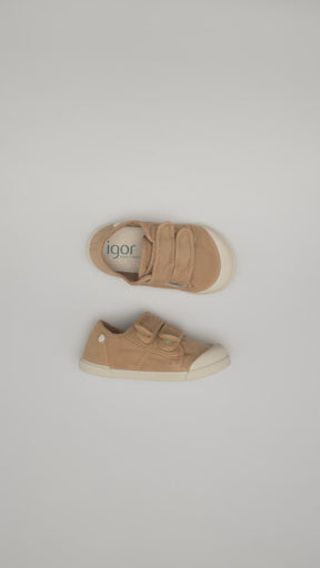 Tenis Lona Cierre Velcro Unisex Cereal