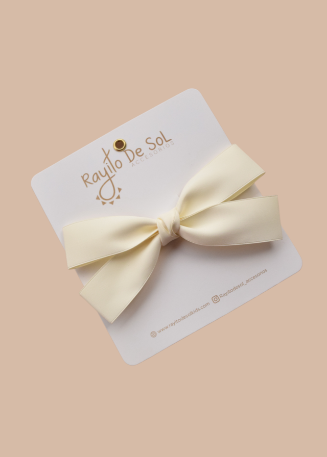 Moño Clásico Seda Marfil - Minibhu