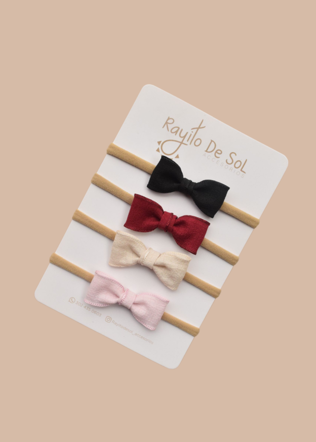 Set X4 Cintillo Moño Helena