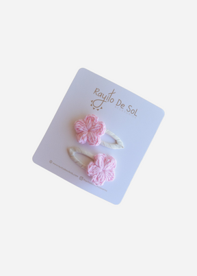 Par Hebillas Flor Emma Rosa
