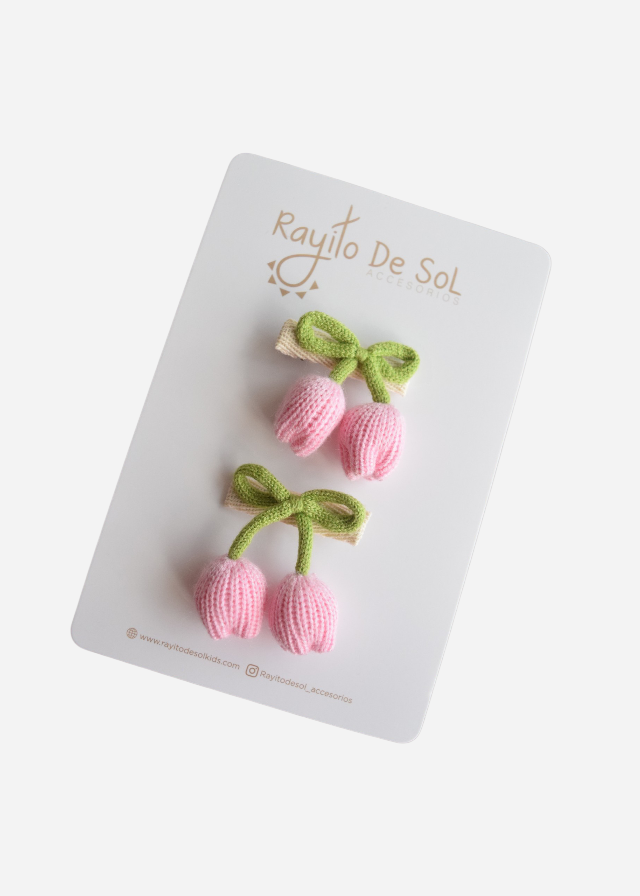Par Pinzas Tulipán Rosado