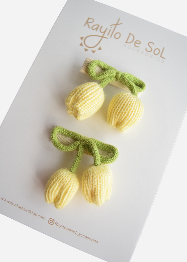 Par Pinzas Tulipán Amarillo