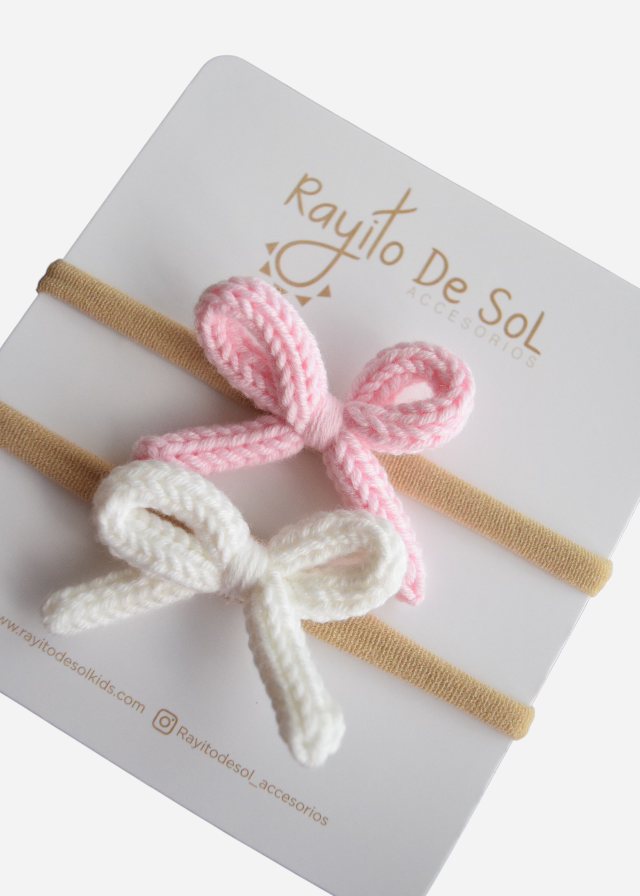 Set X2 Cintillos Moño Alis Rosa