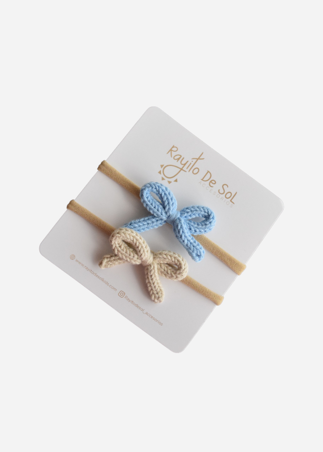 Set X2 Cintillos Moño Alis Azul