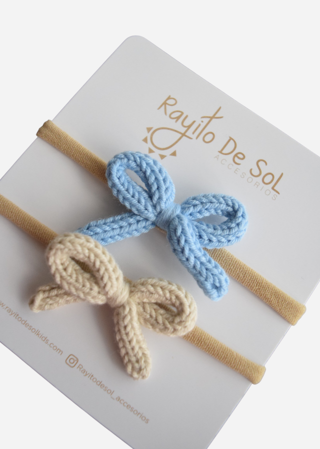 Set X2 Cintillos Moño Alis Azul