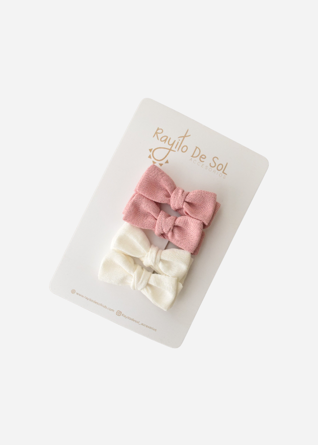Set X4 Pinzas Moño Charlotte Rose - Minibhu