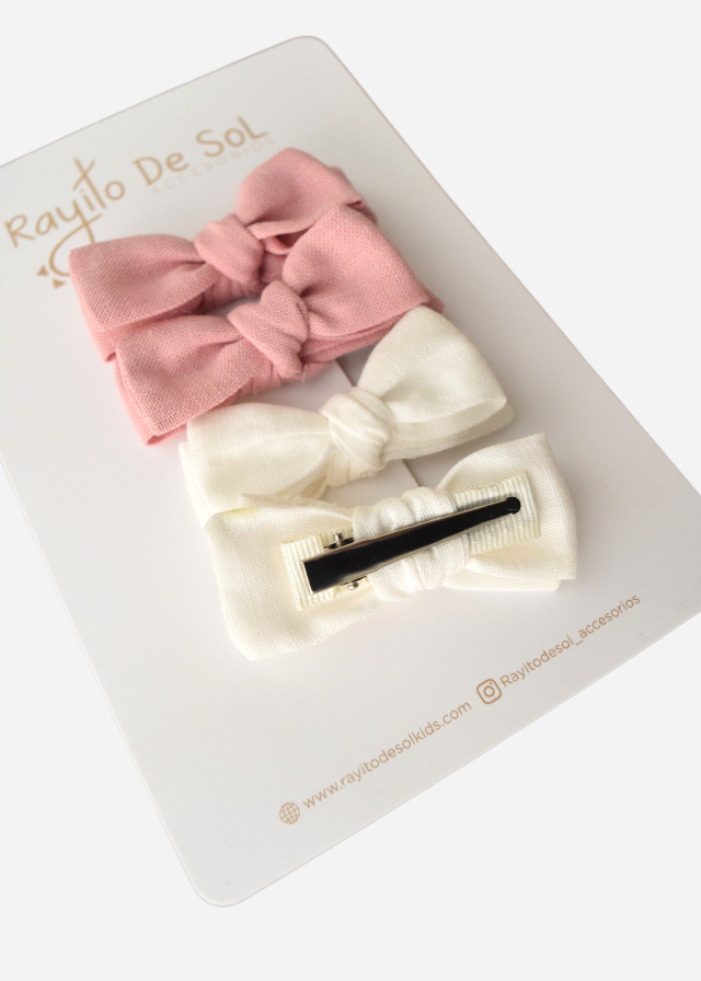 Set X4 Pinzas Moño Charlotte Rose - Minibhu